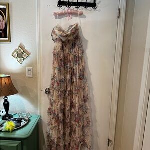 Floral Strapless Gown